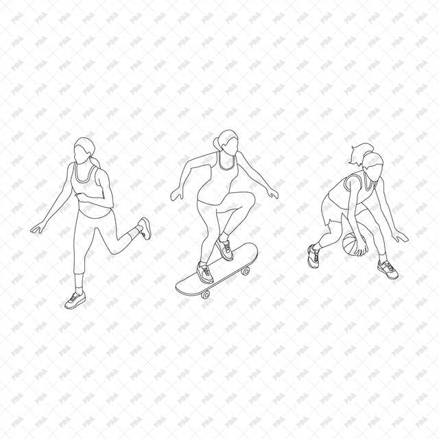 CAD, Vector Isometric Sport Activities Set - Post Digital Architecture — Free and Affordable Resources for Architects
