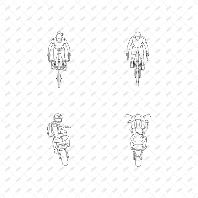 CAD, Vector, PNG Vehicles and Riders in Top View