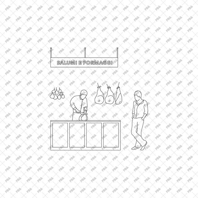 CAD, Vector Italian Deli, Pizzeria and Market in Front and Side Views Multi-Pack - Post Digital Architecture — Free and Affordable Resources for Architects