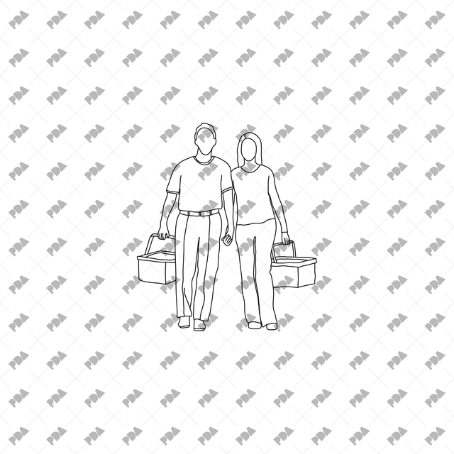 CAD, Vector Characters in Supermarket Set - Post Digital Architecture — Free and Affordable Resources for Architects