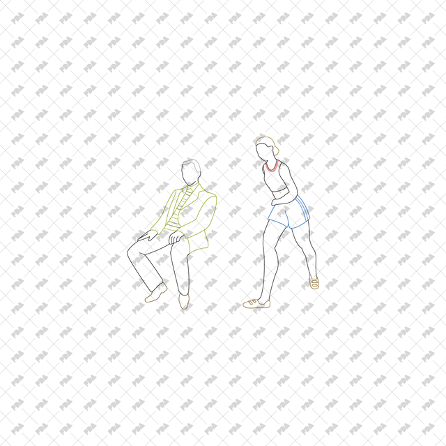 CAD, Vector, PNG Line Art Characters Inspired by David Hockney - Post Digital Architecture — Free and Affordable Resources for Architects