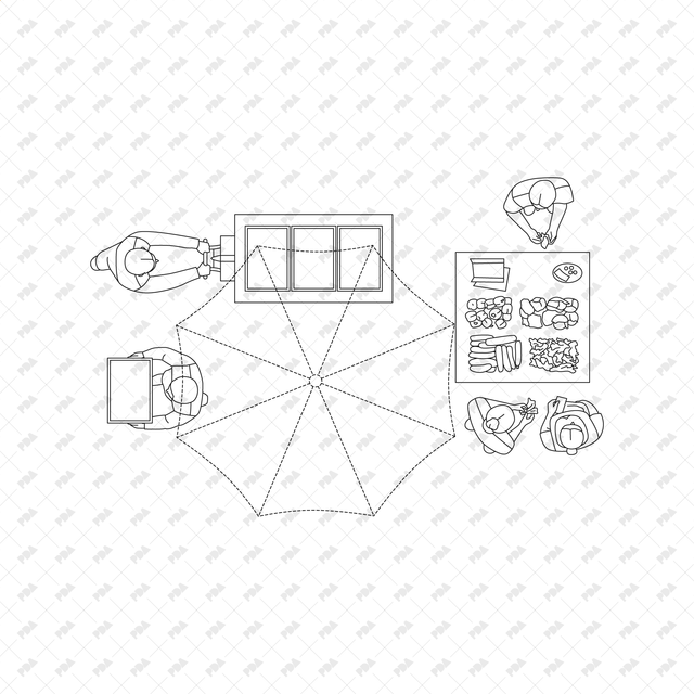 CAD, Vector All You Need for a Farmers' Market Design (Top view) - Post Digital Architecture — Free and Affordable Resources for Architects