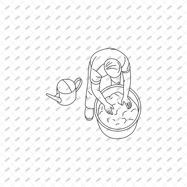 CAD, Vector, PNG Gardening Characters in Top View - Post Digital Architecture — Free and Affordable Resources for Architects