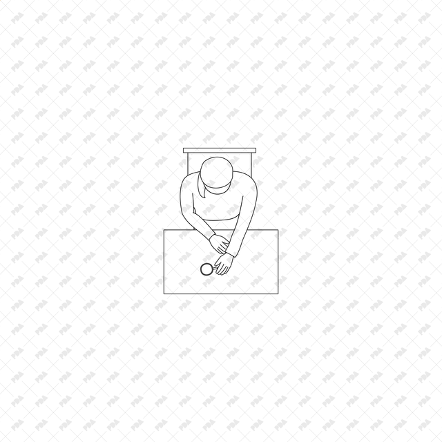 CAD, Vector, PNG Characters at a Coffee Shop in Top View