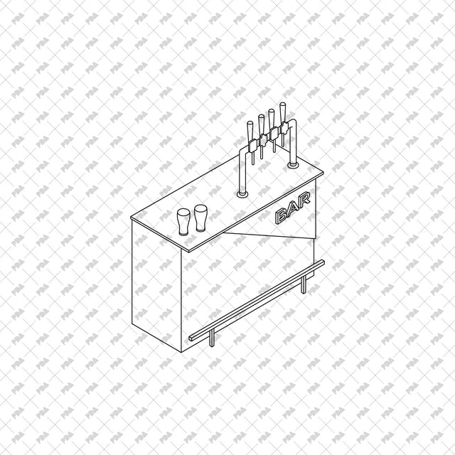 CAD, Vector Isometric Bar and Restaurant Furniture - Post Digital Architecture — Free and Affordable Resources for Architects