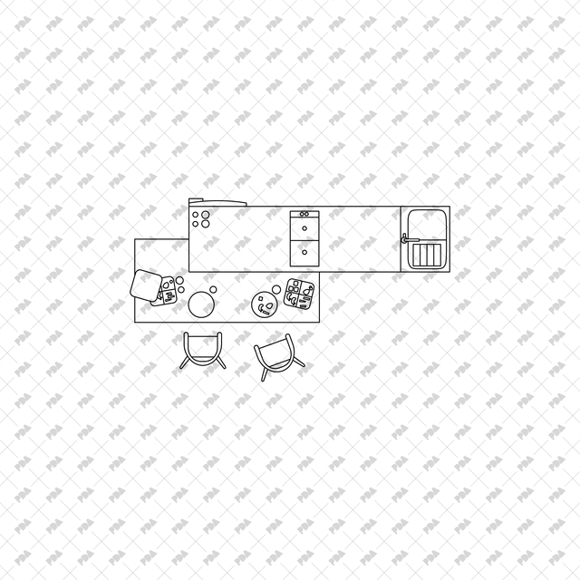 CAD, Vector Kitchens in Top View - Post Digital Architecture — Free and Affordable Resources for Architects