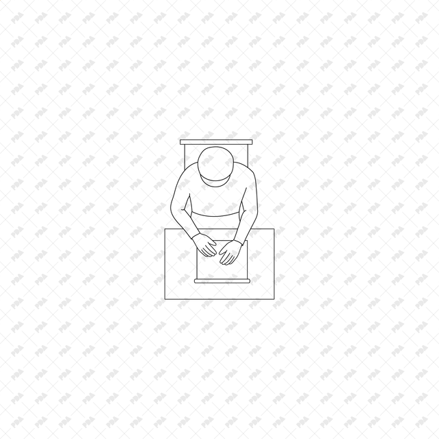 CAD, Vector, PNG Characters at a Coffee Shop in Top View