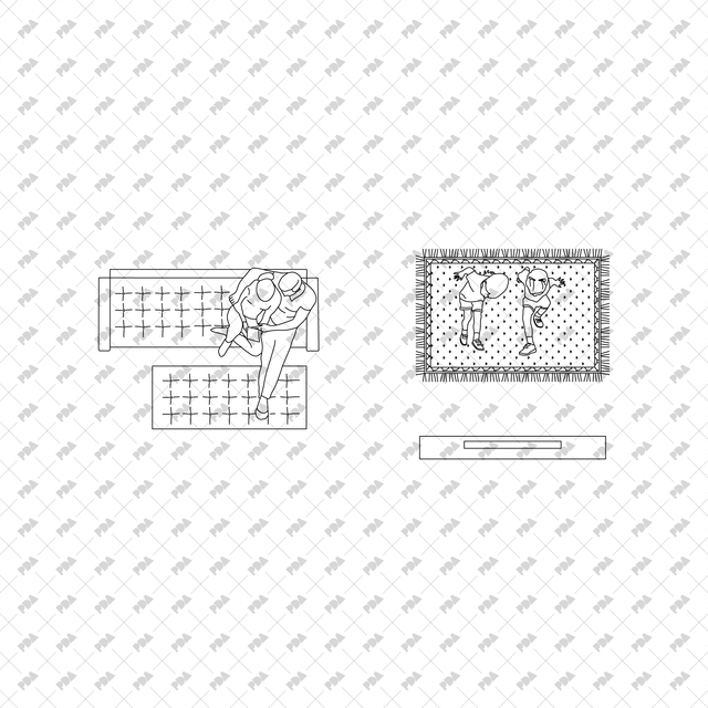 CAD, Vector Home Life Characters in Plan View Multi-Pack (Top view) - Post Digital Architecture — Free and Affordable Resources for Architects