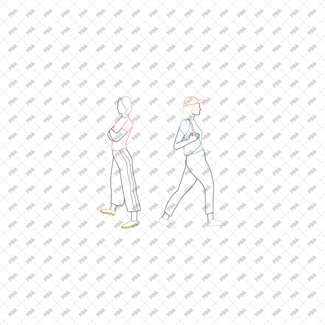 CAD, Vector, PNG Line Art Characters Inspired by David Hockney - Post Digital Architecture — Free and Affordable Resources for Architects
