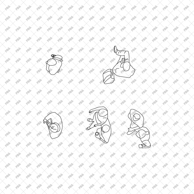 CAD, Vector Characters in Top View Multi-Pack