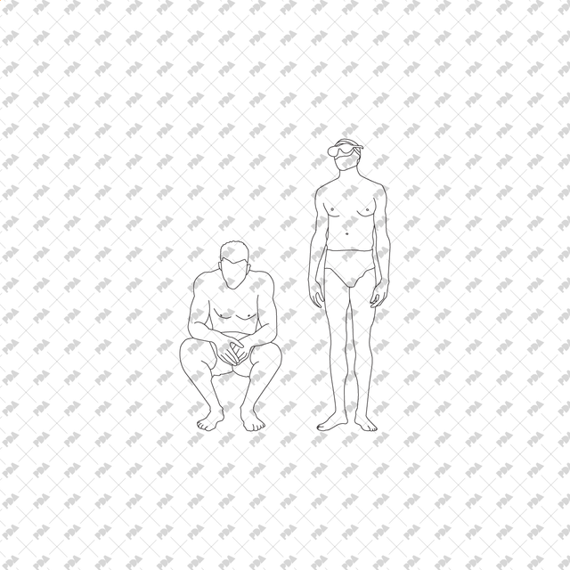 CAD, Vector Swimming and Bathing People Set - Post Digital Architecture — Free and Affordable Resources for Architects