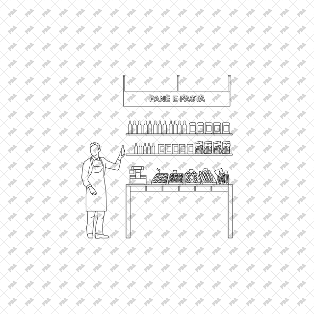 CAD, Vector Italian Deli, Pizzeria and Market in Front and Side Views Multi-Pack - Post Digital Architecture — Free and Affordable Resources for Architects