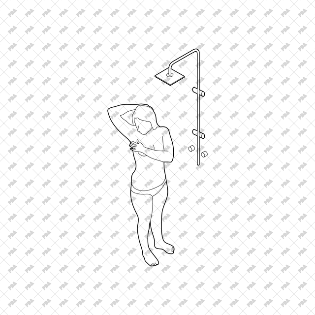 CAD, Vector, PNG Isometric View Shower Users - Post Digital Architecture — Free and Affordable Resources for Architects