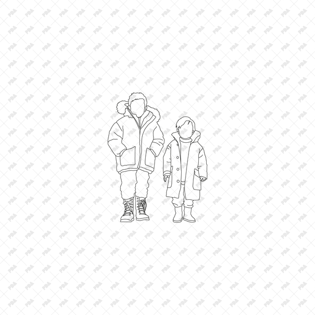 CAD, Vector People Dressed for Winter Set - Post Digital Architecture — Free and Affordable Resources for Architects
