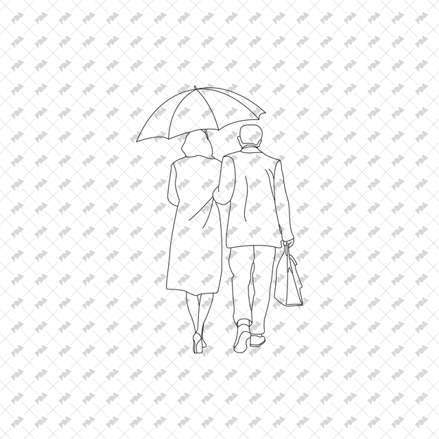CAD, Vector People With Umbrellas Set - Post Digital Architecture — Free and Affordable Resources for Architects