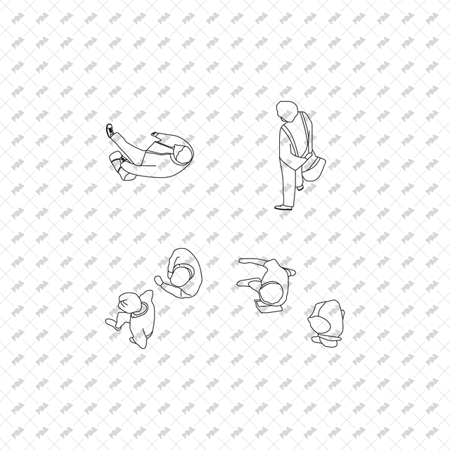 CAD, Vector Characters in Top View Multi-Pack