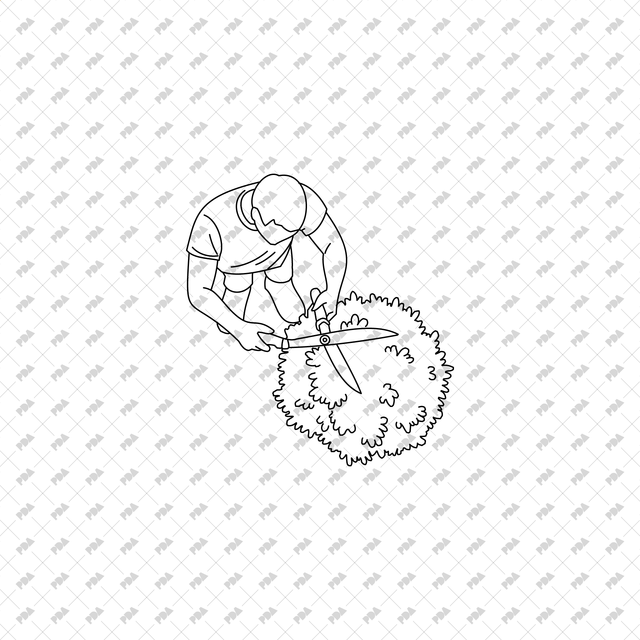 CAD, Vector, PNG Gardening Characters in Top View