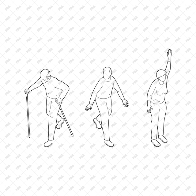 CAD, Vector, PNG Isometric Elderly People - Post Digital Architecture — Free and Affordable Resources for Architects