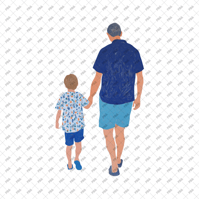 PNG Cutout Father and Sons in Back View - Post Digital Architecture — Free and Affordable Resources for Architects