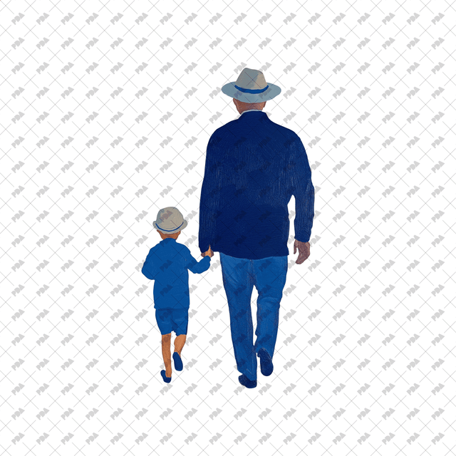 PNG Cutout Father and Sons in Back View - Post Digital Architecture — Free and Affordable Resources for Architects