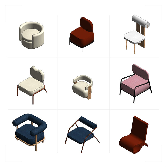 Revit Family - Easy Chairs and Armchairs - Post Digital Architecture — Free and Affordable Resources for Architects