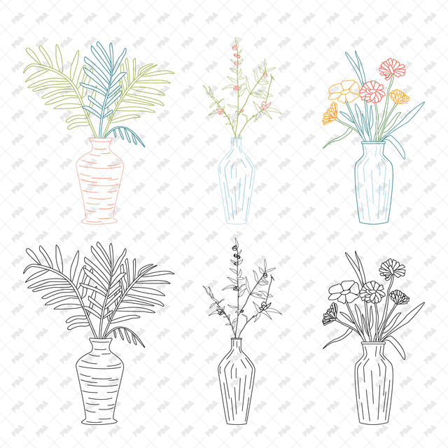 CAD, Vector Vases with Flowers - Post Digital Architecture — Free and Affordable Resources for Architects
