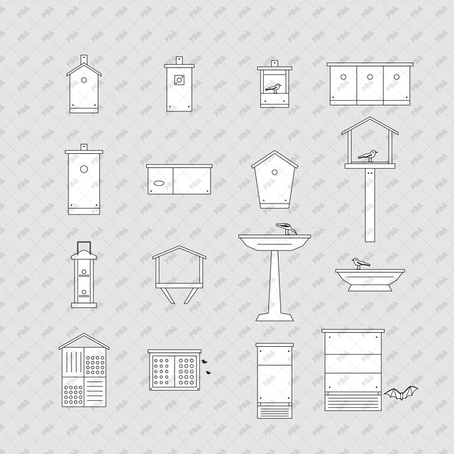 CAD, Vector Birdhouses and Wildlife Habitats - Post Digital Architecture — Free and Affordable Resources for Architects