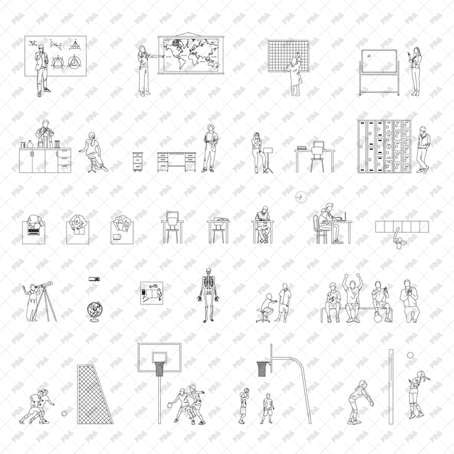 School and Kindergarten in Top and Side Views - Post Digital Architecture — Free and Affordable Resources for Architects