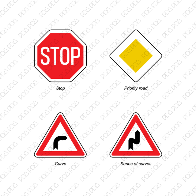 Road Signs Set (Front view) - Post Digital Architecture — Free and Affordable Resources for Architects