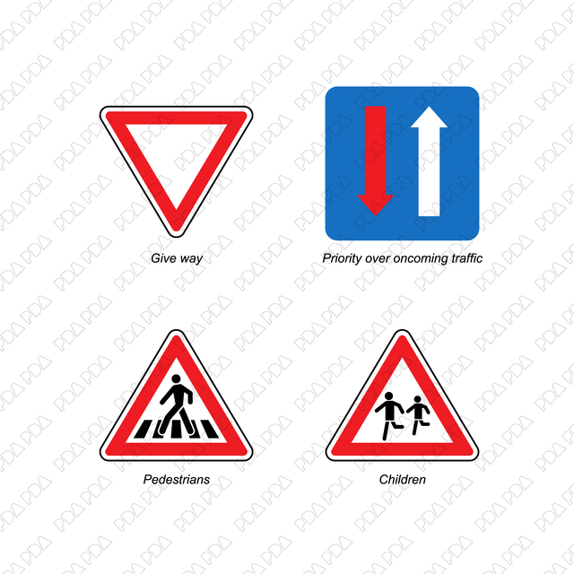 Road Signs Set (Front view) - Post Digital Architecture — Free and Affordable Resources for Architects