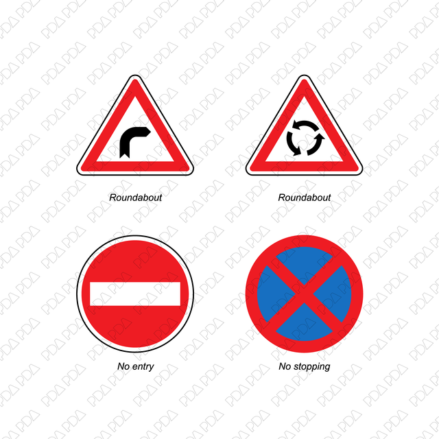 Road Signs Set (Front view) - Post Digital Architecture — Free and Affordable Resources for Architects