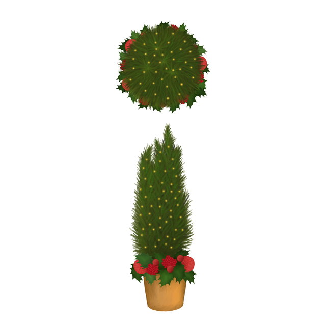 Indoor Winter Holidays Trees (Top and front views) - Post Digital Architecture — Free and Affordable Resources for Architects