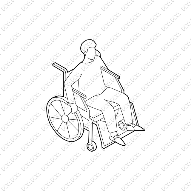 Axonometric Isometric People on Wheel Chair Set (Free Now) - Post Digital Architecture — Free and Affordable Resources for Architects