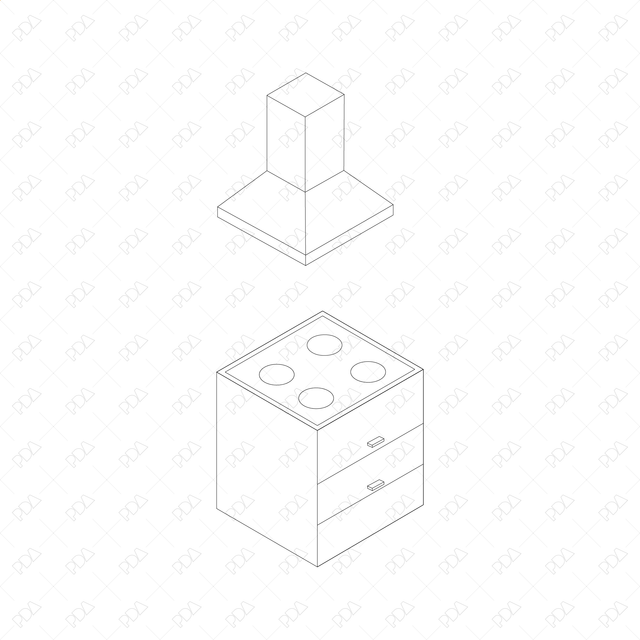 CAD, Vector Axonometric Kitchen Appliances Set - Post Digital Architecture — Free and Affordable Resources for Architects