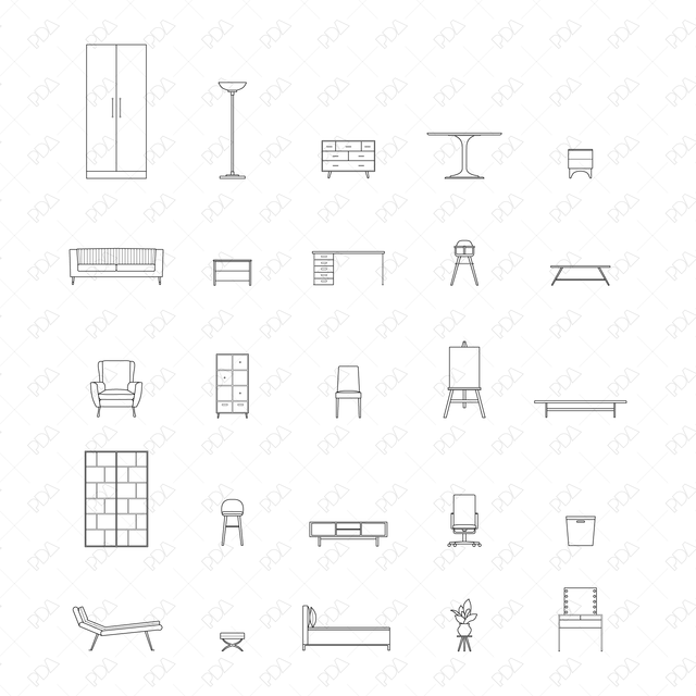 CAD and Vector Household Furniture - Post Digital Architecture — Free and Affordable Resources for Architects