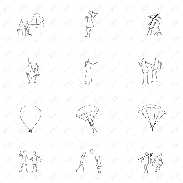 CAD and Vector Japanese SANAA Inspired Characters Multi-Pack - Post Digital Architecture — Free and Affordable Resources for Architects