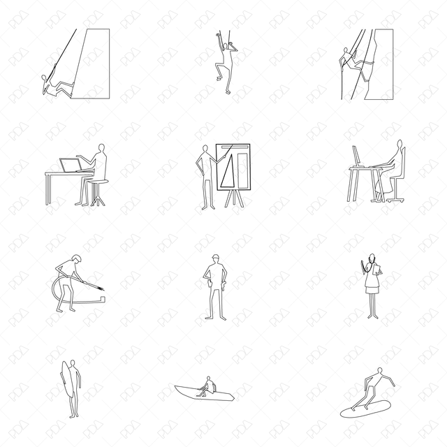 CAD and Vector Japanese SANAA Inspired Characters Multi-Pack - Post Digital Architecture — Free and Affordable Resources for Architects