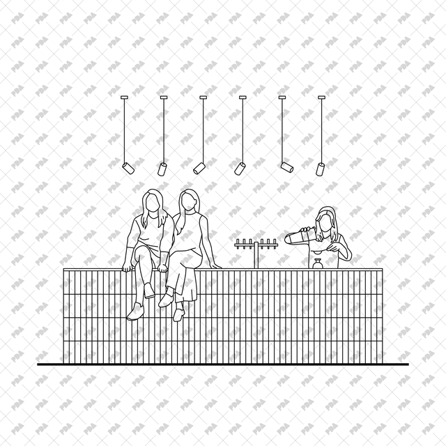 CAD, Vector Bar and Pub Set (Front view and side view) - Post Digital Architecture — Free and Affordable Resources for Architects