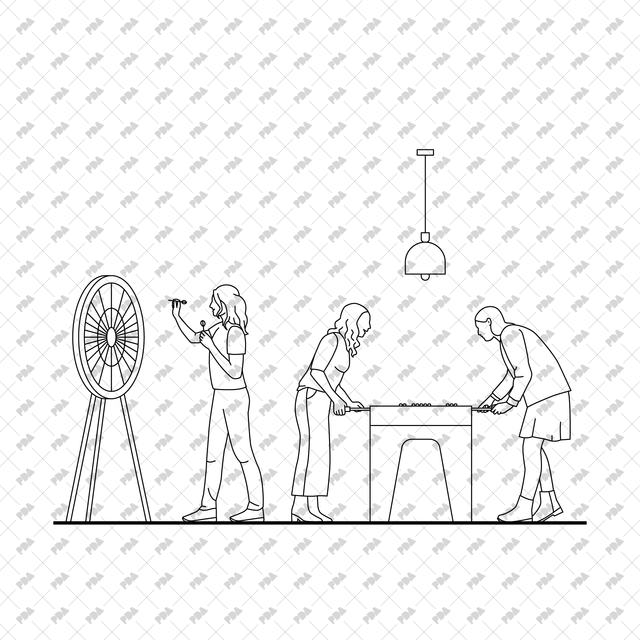 CAD, Vector Bar and Pub Set (Front view and side view) - Post Digital Architecture — Free and Affordable Resources for Architects