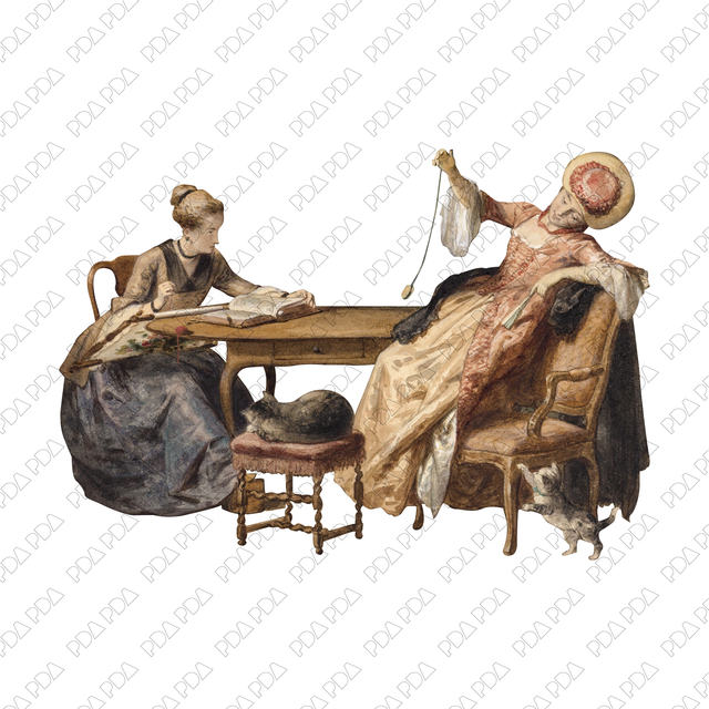 Artcutout Scenes - Groups: Two Women & Two Cats (PNG) - Post Digital Architecture — Free and Affordable Resources for Architects