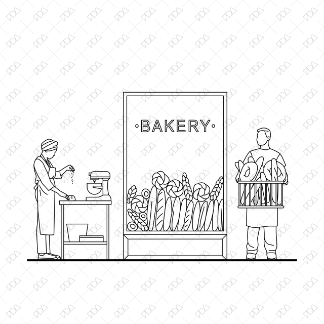 Bakery Set (Front view and side view) - Post Digital Architecture — Free and Affordable Resources for Architects
