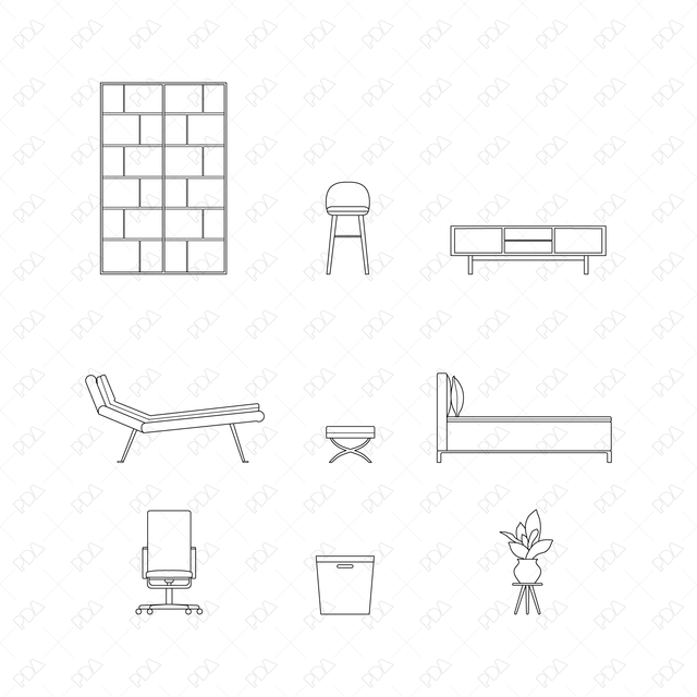 CAD and Vector Household Furniture - Post Digital Architecture — Free and Affordable Resources for Architects