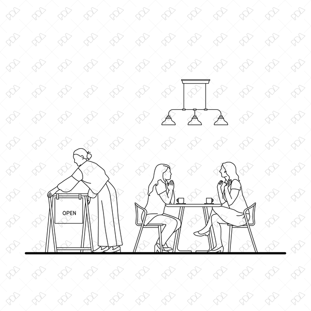 CAD, Vector All You Need for Café/ Coffee Shop Design Multi Pack (Side, Top Views) - Post Digital Architecture — Free and Affordable Resources for Architects