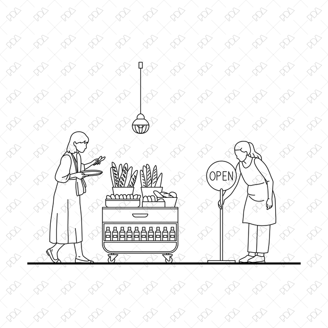 Bakery Set (Front view and side view) - Post Digital Architecture — Free and Affordable Resources for Architects