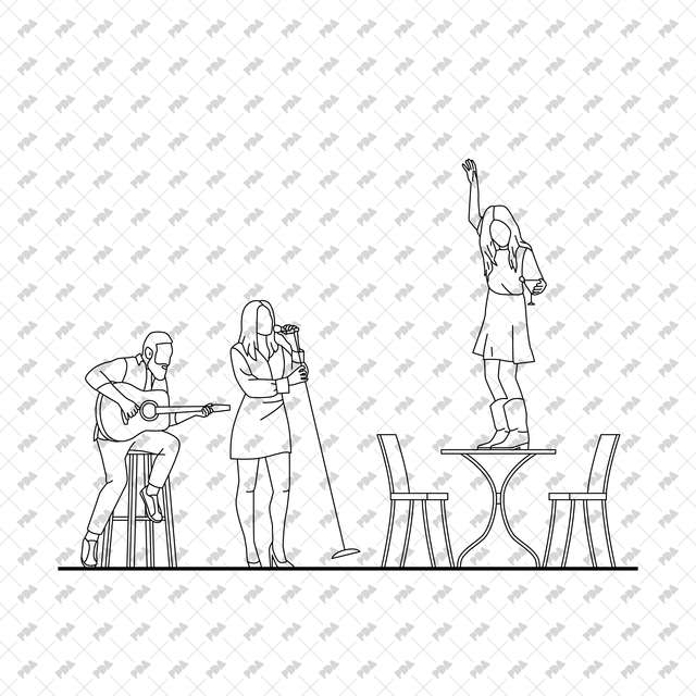 CAD, Vector Bar and Pub Set (Front view and side view) - Post Digital Architecture — Free and Affordable Resources for Architects