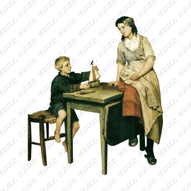 Artcutout Scenes - Groups: Boy Builds Ship Model (PNG) - Post Digital Architecture — Free and Affordable Resources for Architects