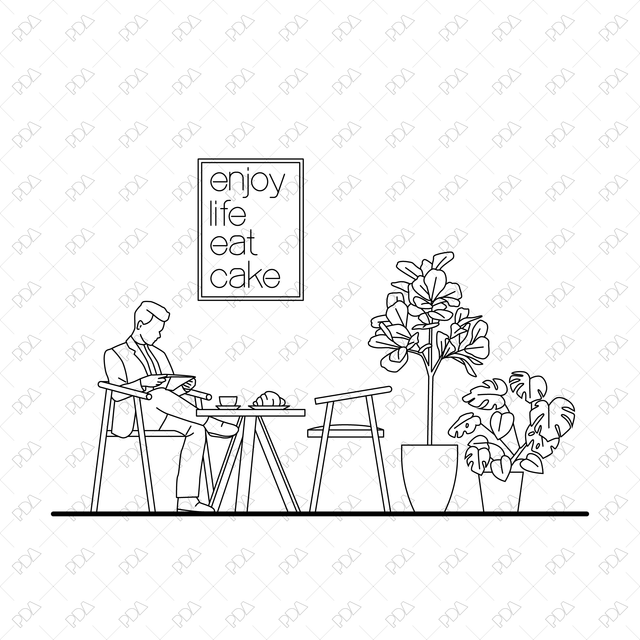 Bakery Set (Front view and side view) - Post Digital Architecture — Free and Affordable Resources for Architects