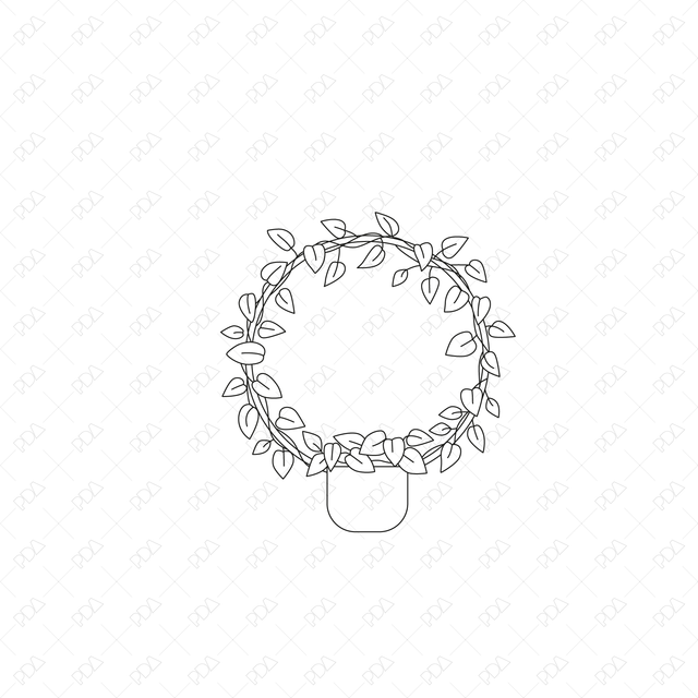 CAD and Vector Hanging Plants Set (Front + Side view) - Post Digital Architecture — Free and Affordable Resources for Architects