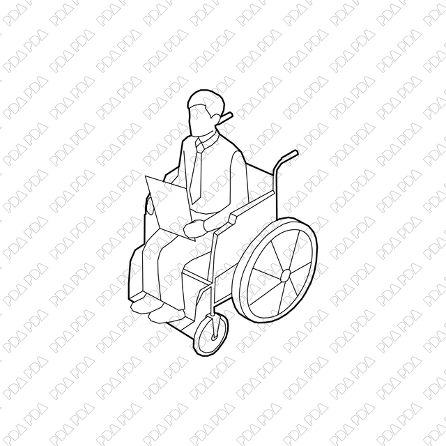 Axonometric Isometric People on Wheel Chair Set (Free Now) - Post Digital Architecture — Free and Affordable Resources for Architects