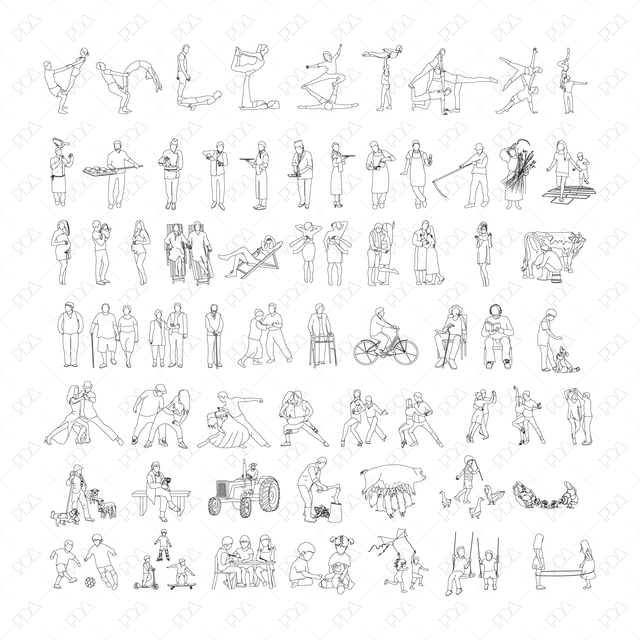 CAD & Vector Characters Multi-Pack (115 Characters, Figures) - Post Digital Architecture — Free and Affordable Resources for Architects